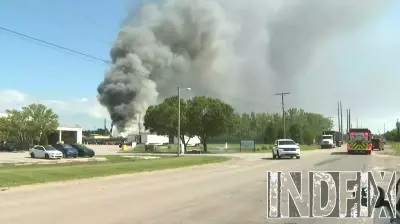 Firefighters on scene of large fire at scrap metal recycling business near New Carlisle