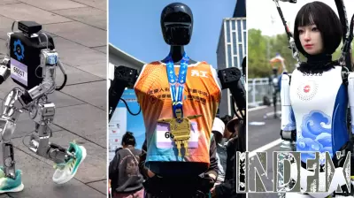Humanoid Robots Compete in Half-Marathon, Encounter Mishaps